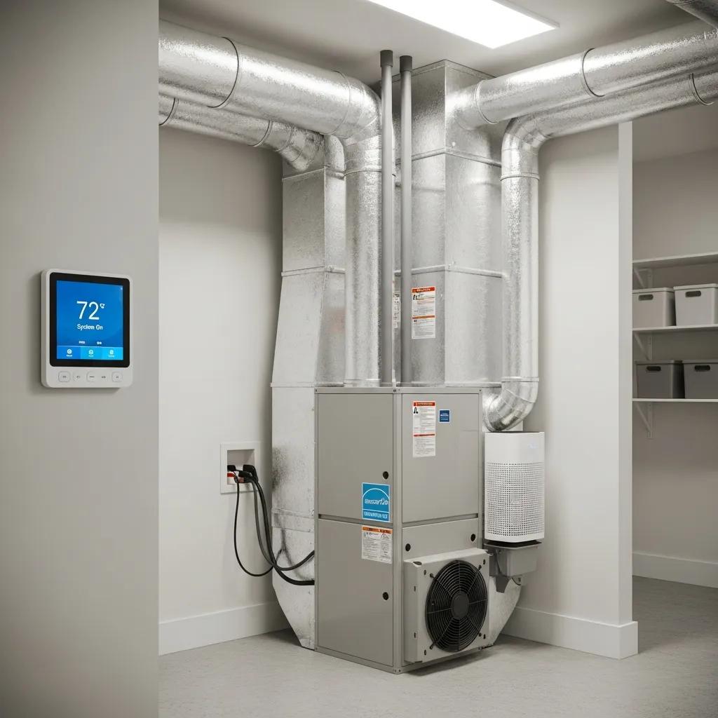 HVAC Blog 2 Energy-efficient HVAC system installed in a home utility room